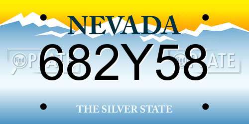 682Y58 Nevada License Plate