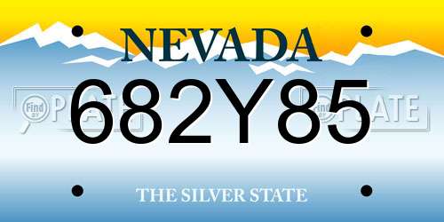 682Y85 Nevada License Plate