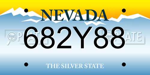 682Y88 Nevada License Plate