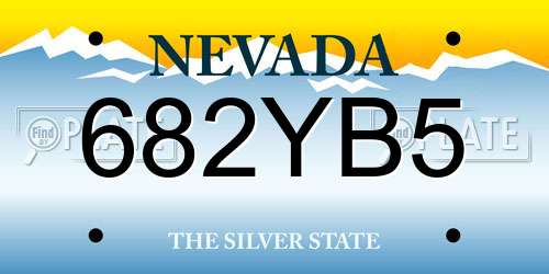 682YB5 Nevada License Plate