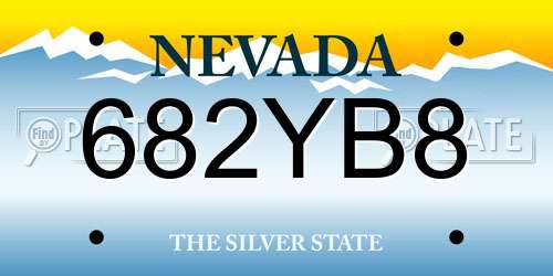 682YB8 Nevada License Plate