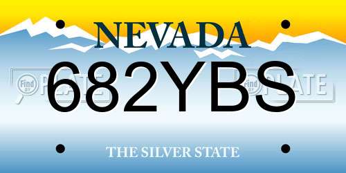 682YBS Nevada License Plate