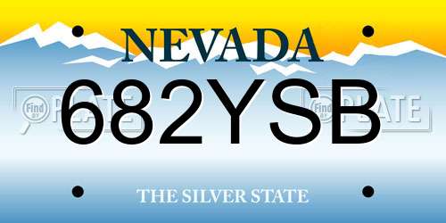682YSB Nevada License Plate
