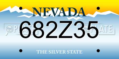 682Z35 Nevada License Plate