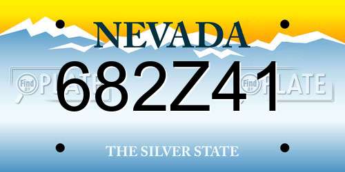 682Z41 Nevada License Plate