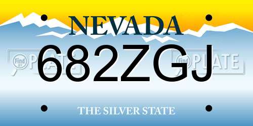 682ZGJ Nevada License Plate