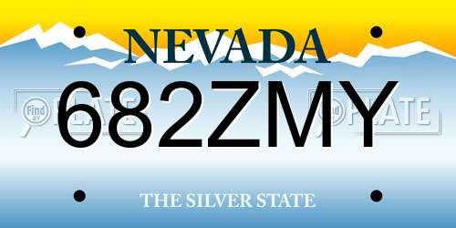 682ZMY Nevada License Plate