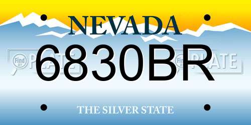 6830BR Nevada License Plate