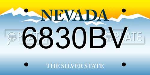 6830BV Nevada License Plate