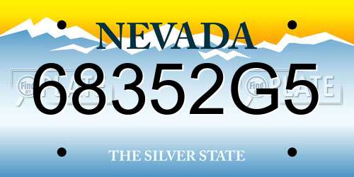 68352G5 Nevada License Plate