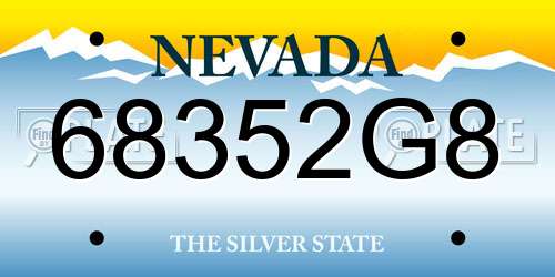 68352G8 Nevada License Plate