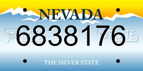 6838176 Nevada License Plate