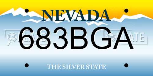 683BGA Nevada License Plate