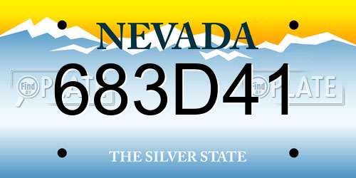 683D41 Nevada License Plate
