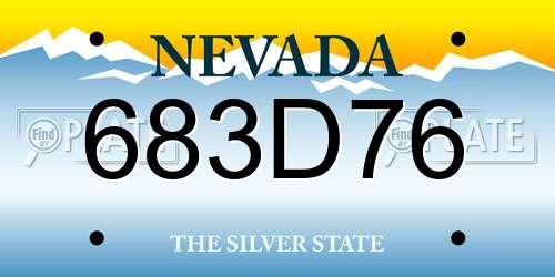 683D76 Nevada License Plate