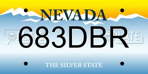 683DBR Nevada License Plate