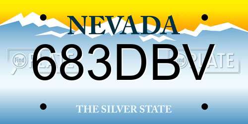 683DBV Nevada License Plate