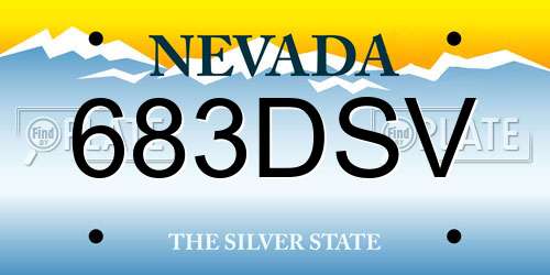 683DSV Nevada License Plate