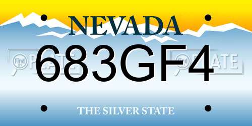 683GF4 Nevada License Plate