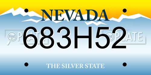 683H52 Nevada License Plate