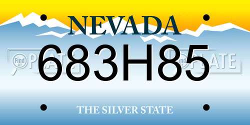 683H85 Nevada License Plate