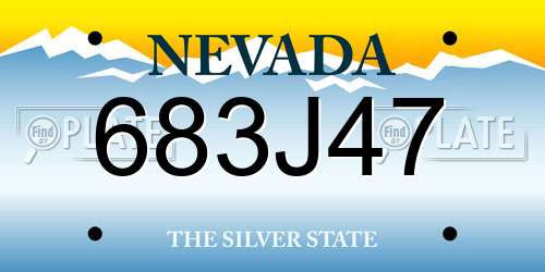 683J47 Nevada License Plate