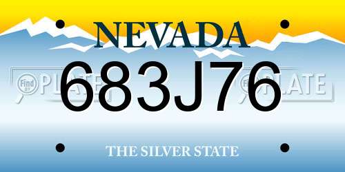 683J76 Nevada License Plate