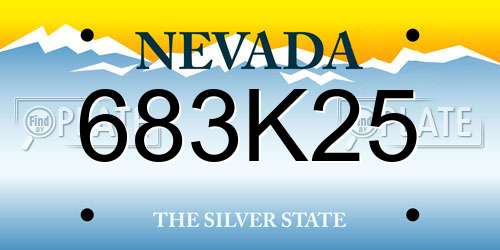 683K25 Nevada License Plate