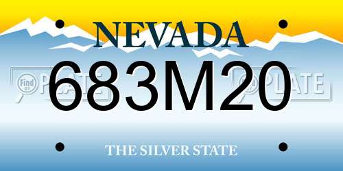 683M20 Nevada License Plate