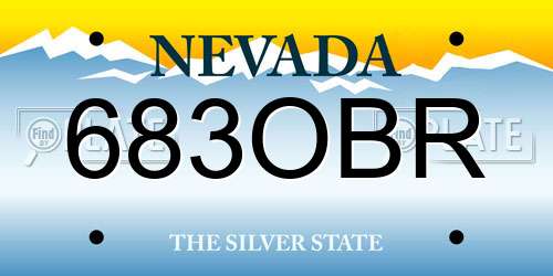 683OBR Nevada License Plate