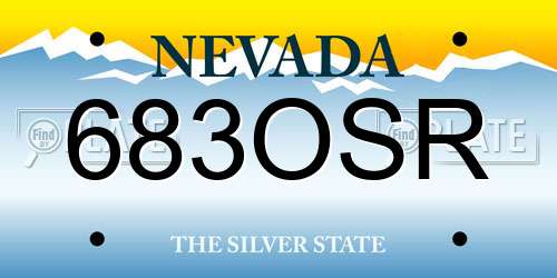 683OSR Nevada License Plate