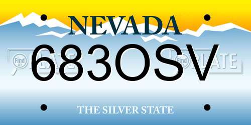 683OSV Nevada License Plate
