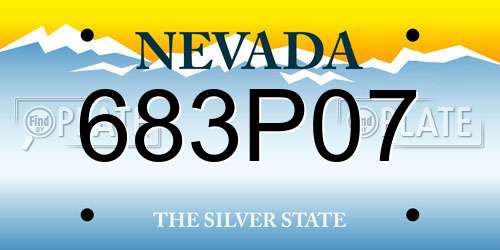 683P07 Nevada License Plate