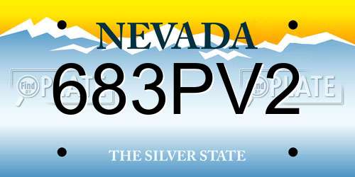 683PV2 Nevada License Plate