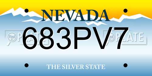 683PV7 Nevada License Plate