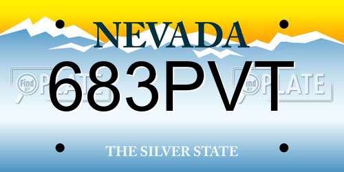 683PVT Nevada License Plate