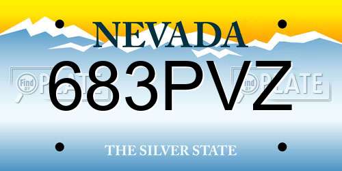 683PVZ Nevada License Plate