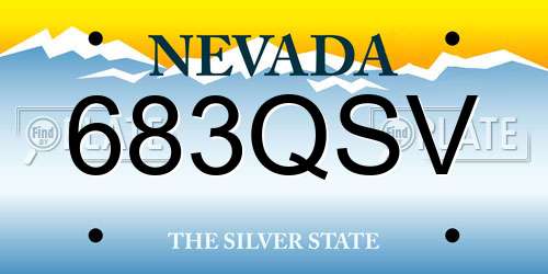 683QSV Nevada License Plate