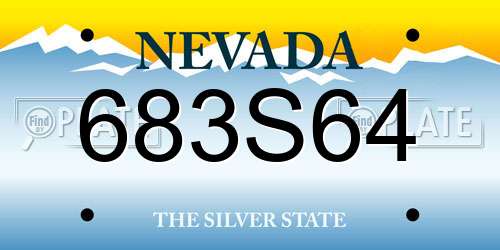683S64 Nevada License Plate