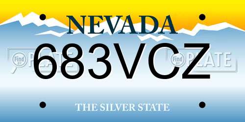 683VCZ Nevada License Plate