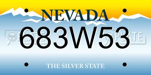 683W53 Nevada License Plate