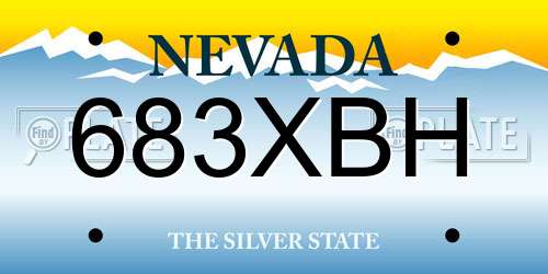 683XBH Nevada License Plate