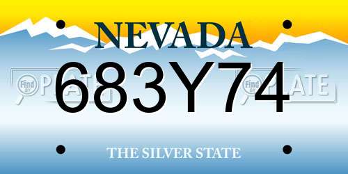 683Y74 Nevada License Plate
