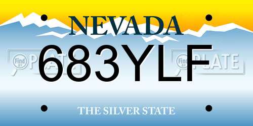 683YLF Nevada License Plate