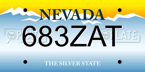 683ZAT Nevada License Plate