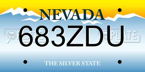 683ZDU Nevada License Plate