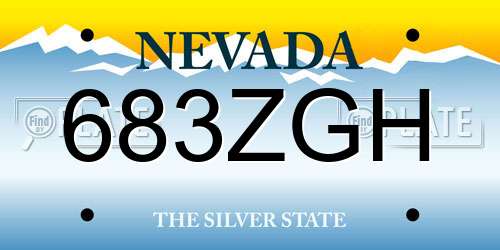 683ZGH Nevada License Plate