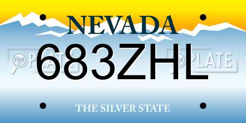 683ZHL Nevada License Plate