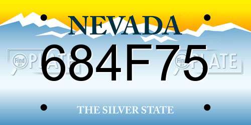 684F75 Nevada License Plate