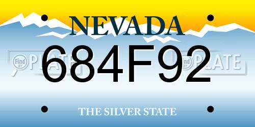 684F92 Nevada License Plate